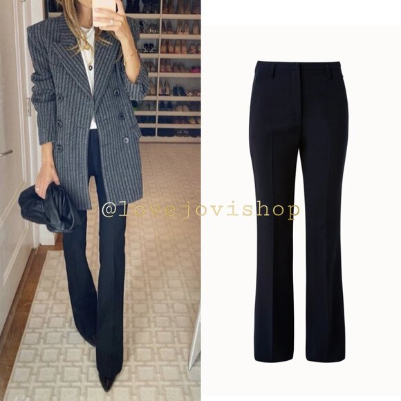NWT! Tahari ‘Samile’ Cigarette Pants | Evening Blue Tailored Slim Trousers - Picture 1 of 9